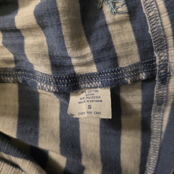 Vintage Y2K Abercrombie & Fitch Blue Striped Tank Top Cami Lace Trim Size S - Picture 2 of 4